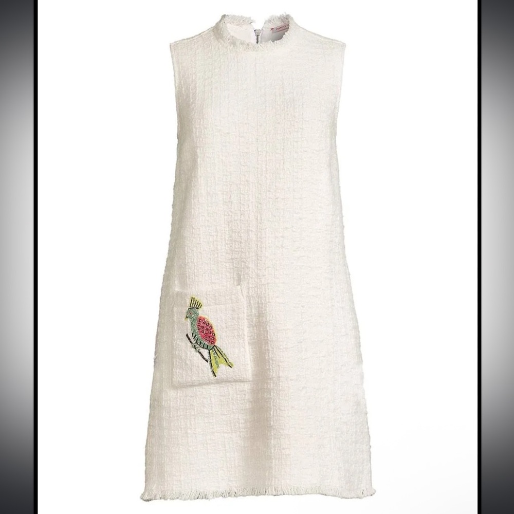 Frances Valentine Twiggy Fringe shift dress -size L